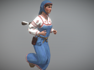 peasant villager woman Model 3D