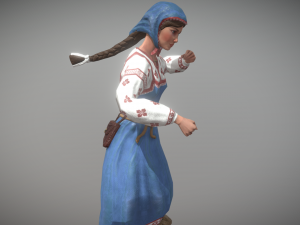 peasant villager woman Model 3D
