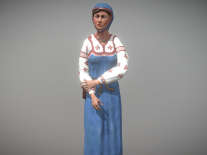 peasant villager woman Model 3D