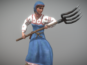 peasant villager woman Model 3D