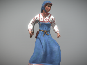peasant villager woman Model 3D