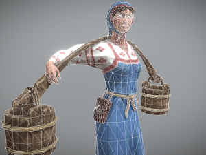 peasant villager woman Model 3D