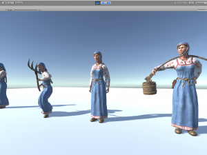 peasant villager woman Model 3D
