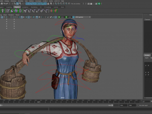 peasant villager woman Model 3D
