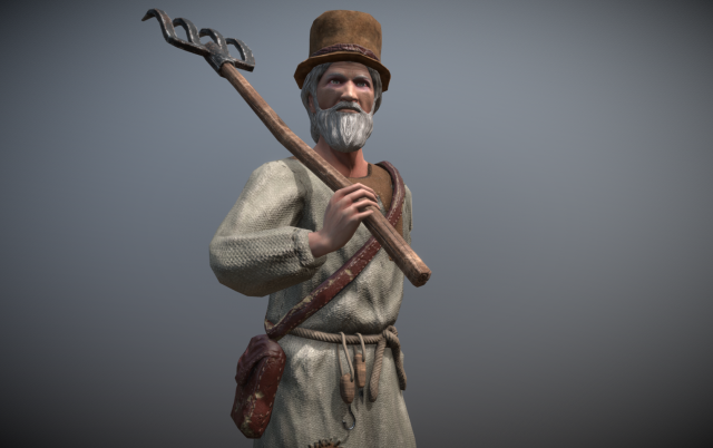 peasant villager old man 3D Model .c4d .max .obj .3ds .fbx .stl .blend 