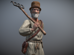 peasant villager old man Model 3D