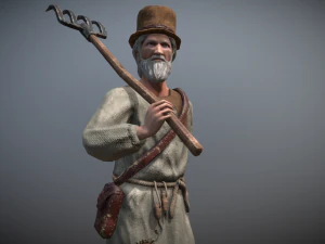 paysan villageois vieil homme Modèle 3D