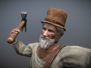 peasant villager old man 3D Model