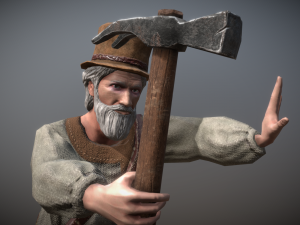 peasant villager old man 3D Model
