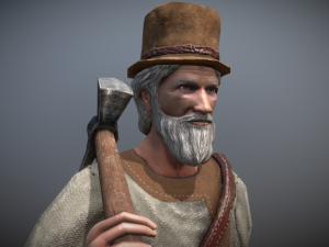 peasant villager old man 3D Model