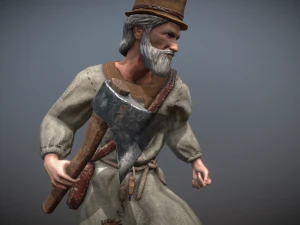 peasant villager old man 3D Model