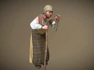 peasant villager old woman 3D Model