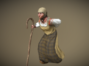peasant villager old woman 3D Model