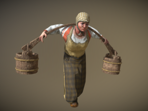 peasant villager old woman 3D Model