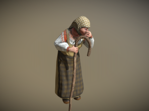 peasant villager old woman 3D Model