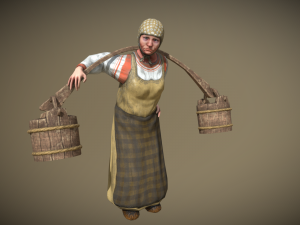 peasant villager old woman 3D Model