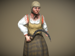 peasant villager old woman 3D Model