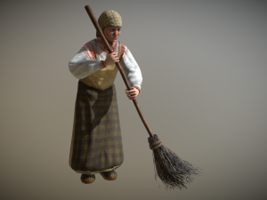 peasant villager old woman 3D Model