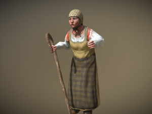 peasant villager old woman 3D Model