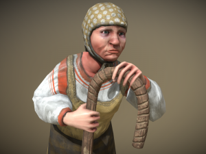 peasant villager old woman 3D Model
