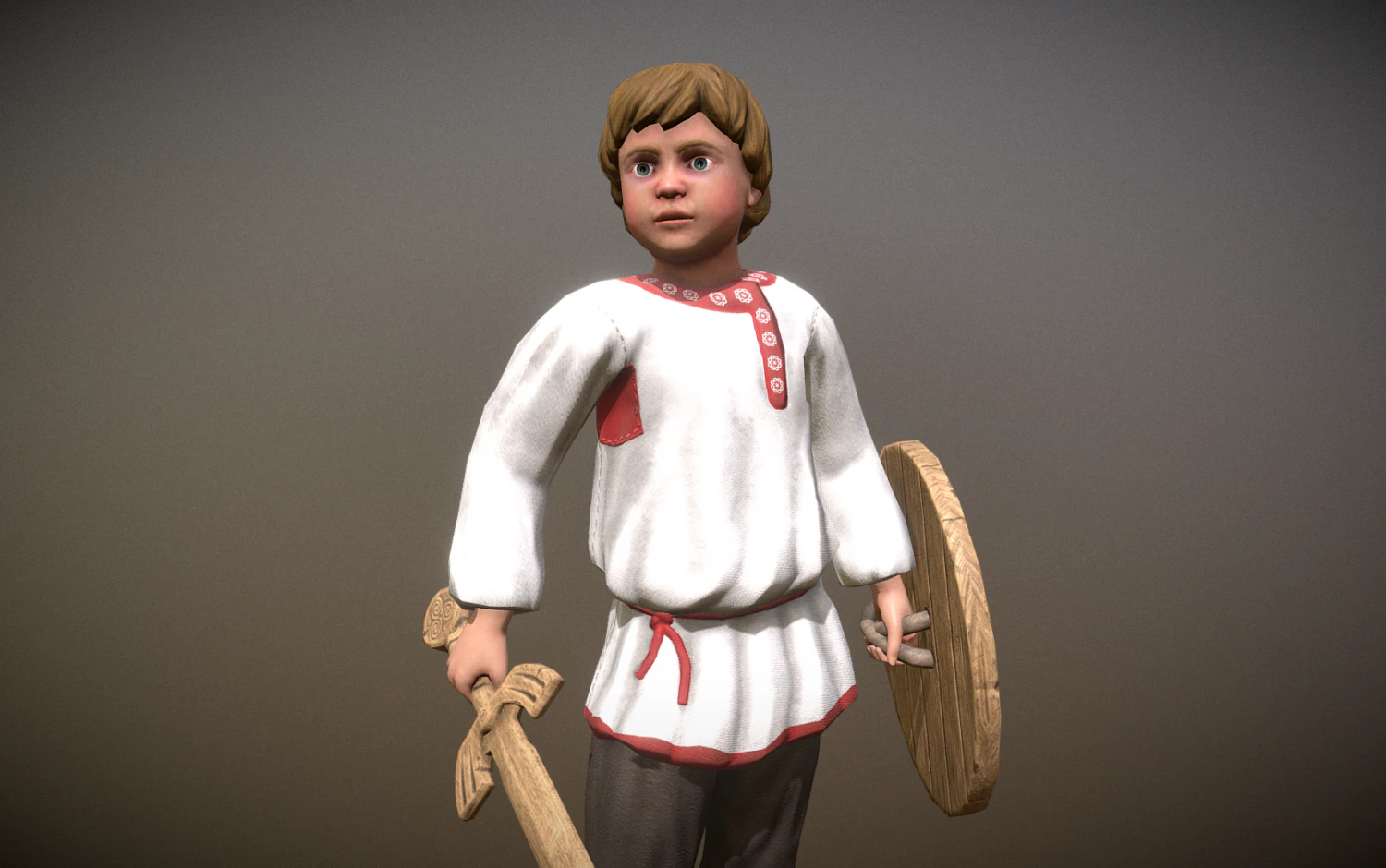 peasant villager boy 3D Model .c4d .max .obj .3ds .fbx .stl .blend