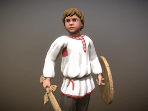 menino alde&atilde;o campon&ecirc;s Modelo 3D