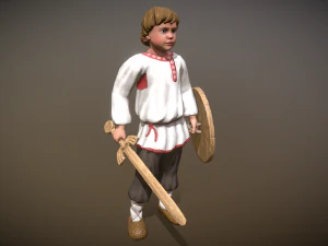 peasant villager boy 3D Model