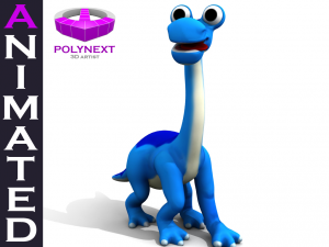 cartoon diplodocus Model 3D