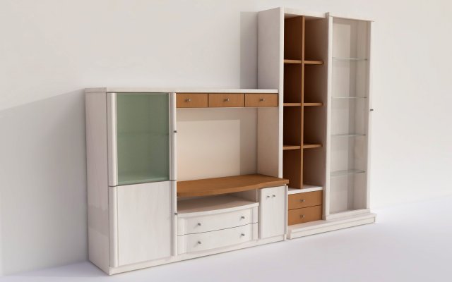 bookcase library and tv support 3D Model .c4d .max .obj .3ds .fbx .stl .blend 