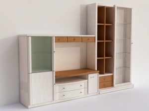 bookcase library and tv support Modèle 3D