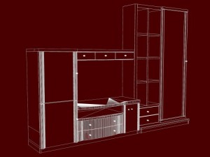 bookcase library and tv support 3D Model