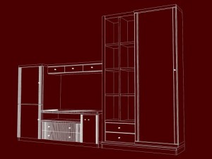 bookcase library and tv support 3D Model