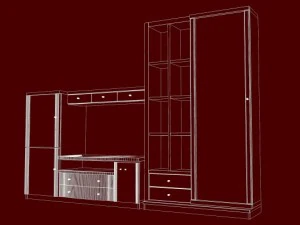 bookcase library and tv support 3D Model