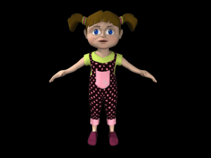 3d cartoon girl model Modèle 3D