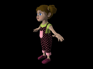 3d cartoon girl model Modèle 3D