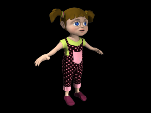 3d cartoon girl model Modèle 3D