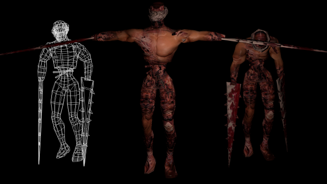horror game character 3D Model .c4d .max .obj .3ds .fbx .stl .blend 