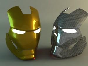 iron man face plate high poly Modèle 3D