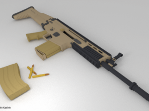 scar assault rifle 3D Model