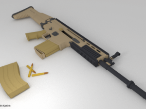scar assault rifle 3D Модель