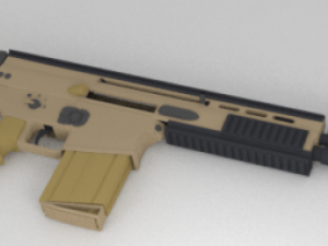 scar assault rifle 3D 模型