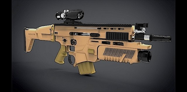 scar h assualt rifle grenade launcher Modelo 3D .c4d .max .obj .3ds .fbx .stl .blend 