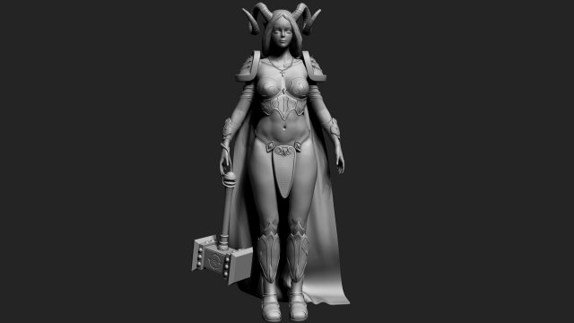 warrior woman 3D Model .c4d .max .obj .3ds .fbx .stl .blend 