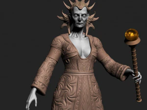 Old woman shaman 3D Model