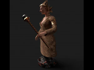 Old woman shaman 3D Model