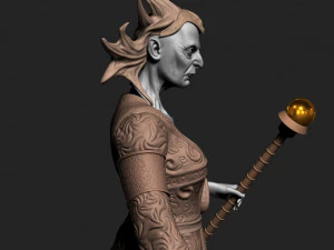 Old woman shaman 3D Model