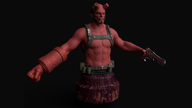 Hellboy 3D Model .c4d .max .obj .3ds .fbx .stl .blend 