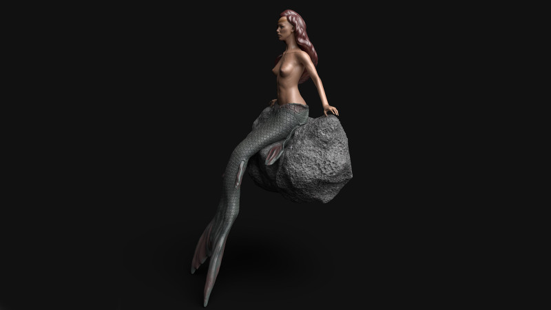 Mermaid 3D Model .c4d .max .obj .3ds .fbx .stl .blend 