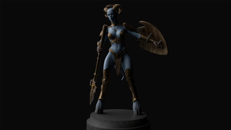 Draenei in zbrush 3D Model .c4d .max .obj .3ds .fbx .stl .blend 