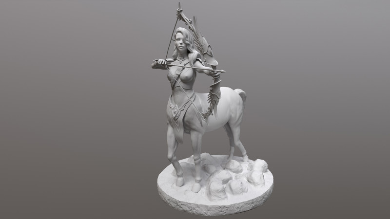 Elf centaur girl 3D Model .c4d .max .obj .3ds .fbx .stl .blend 
